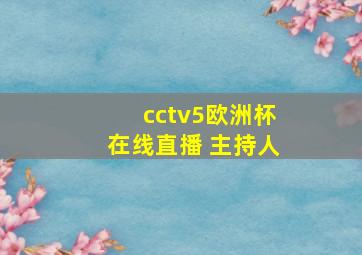 cctv5欧洲杯在线直播 主持人